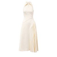 Robe de soirée mi-longue asymétrique plissée en satin haut de gamme, nouvelle collection été, qualité supérieure, personnalisable pour femme