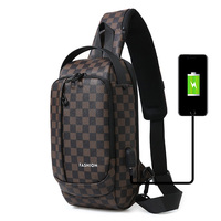Ventes à bas prix Sac de poitrine en cuir multifonction à chargement USB étanche antivol