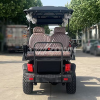 Voiturette de golf électrique 4 places avec toit amovible et phares anti-éblouissement pour le jour et la nuit, idéale pour les transferts en milieu urbain