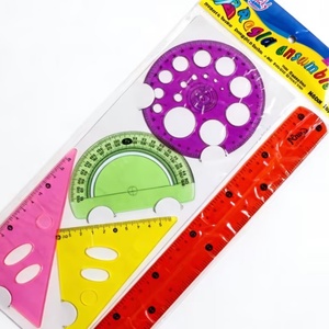 Juego de Reglas de Plástico de Alta Calidad para Material Escolar, 5 Piezas, Juego de Reglas Profesionales de Matemáticas y Geometría, Novedad 2026 - Product Image 4