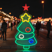 Guirlandes lumineuses LED néon Jingle Bell 6 mm, corps de lampe en HIPS+PVC, 5 V, rouge, 2 m, décoration murale de Noël, publicité pour les clubs et les lieux