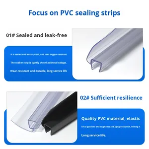 Bande adhésive anti-collision en PVC pour joint de porte de salle de bain en verre en forme de H épaissi, sans cadre, pour bord de fenêtre, étanche à l'eau, avec <span class=keywords><strong>vis</strong></span> - Product Image 4