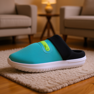 รองเท้าแตะผู้หญิง Nike Burrow Na สีเขียวอมฟ้า สีดำ พื้นรองเท้า EVA แบบนุ่ม สำหรับใช้ในบ้าน สไตล์ห้องนอน สีพื้น หนาปานกลาง - Product Image 2