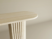 Table console rectangulaire norvégienne en travertin Table console arches marbre noyer