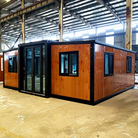 Petite maison mobile préfabriquée bon marché de 20 pieds Bureau préfabriqué 2 chambres Villa cabine préfabriquée Maison conteneur extensible avec toilettes