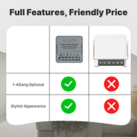 Zigbee Mini nirkabel rumah pintar, modul saklar pintar Wifi dengan saklar Tersembunyi 1/2/3/4 Gang dengan aplikasi Tuya hidup pintar