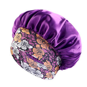 Estilo étnico para <span class=keywords><strong>Amazon</strong></span>, gorro de dormir de satén transfronterizo, gorro de belleza elástico de ala ancha, gorro de permanente, escena informal, Material de satén impreso - Product Image 2