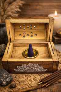 Handmade Wooden <b>Incense</b> Cone <b>Holder</b> Box Sandalwood Meditation Relaxation & Yoga Home Fragrance Home Decoration <b>Incense</b> <b>Holder</b> - Product Image 2