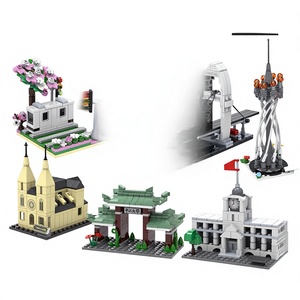 Modèle de la Tour de Canton, monument urbain, en blocs de construction en plastique DIY, compatibles avec les petites pièces de la Cathédrale, cadeau de fête à assembler - Product Image 1