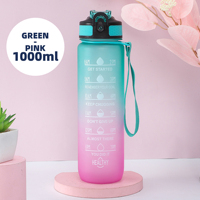 Bouteille d'eau sportive de 1 L (32 oz) sans BPA en Tritan PC avec marqueur de temps et paille intégrée pour la gym et le fitness