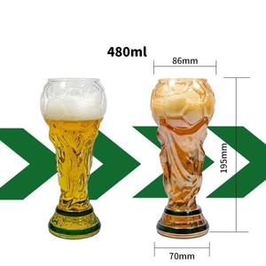 Verre à bière trophée de football mondial, vente directe usine, verrerie en forme de <span class=keywords><strong>coupe</strong></span> d'Hercule, verre à boisson de bar, cadeau d'affaires - Product Image 2