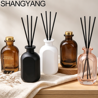 Bouteille diffuseur d'huiles essentielles en verre transparent personnalisable avec étiquette, 100 ml, vide, carrée, coffret de luxe pour parfums