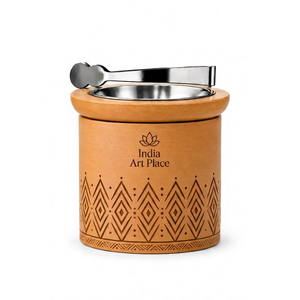 Brûleur à Bakhoor en bois fait main avec logo personnalisé, insert en acier inoxydable et pinces pour une fragrance aromatique pour la maison - Product Image 1