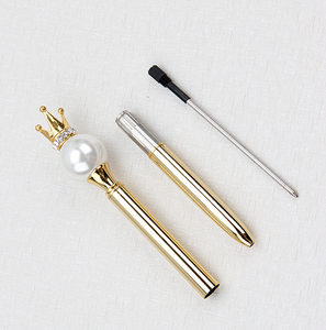 Luxury Personalised Bling Wedding Gift Ballpoint With Custom Logo Pearl Crown <b>Top</b> Metal Ball Pen - Product Image 3