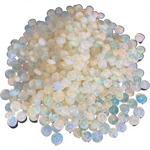 Ethiopian Natural White Opal Rondelle Beads 4mm Multi-Fire <b>Rainbow</b> Fire Gems Smooth Loose Jewelry Making HAYAAT - Product Image 1