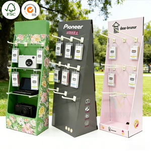 Estante de Exhibición Plegable de Cartón Corrugado POP PDQ con Gancho para Montaje <span class=keywords><strong>en</strong></span> Pared, Unidad de Exhibición para Supermercados, Cosméticos, Ferretería y Minoristas - Product Image 3