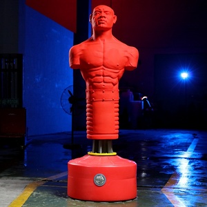 Saco de Boxeo Humanoide Autoportante, Maniquí de Hombre Musculoso <span class=keywords><strong>para</strong></span> Entrenamiento de Boxeo, Equipo de Entrenamiento Realista, Soporte Resistente Rojo - Product Image 1