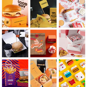 Cajas de Embalaje para Hamburguesas, Cajas de Cartón Plegables Resistentes a la Grasa, Caja para Hamburguesas <span class=keywords><strong>Shake</strong></span> Shack para Fiestas en Casa - Product Image 4