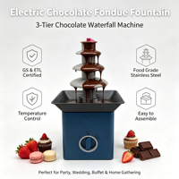 Meilleure Vente : Fontaine à Chocolat MINI à 3 Niveaux en Acier Inoxydable de Qualité Alimentaire – Idéale pour les Fêtes d'Anniversaire