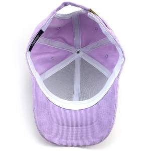 Casquettes de baseball roses personnalisées avec logo brodé OEM, casquettes snapback en velours côtelé, ajustées, unisexes, pour le sport - Product Image 4