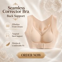 Soutiens-gorge sans armatures, sans coutures, confortables, push-up, à fermeture avant, couvrance totale, pour une meilleure posture