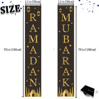 Bannière de porte Ramadan Mubarak pour la décoration de la maison Eid Mubarak, drapeau suspendu Ramadan Kareem musulman islamique