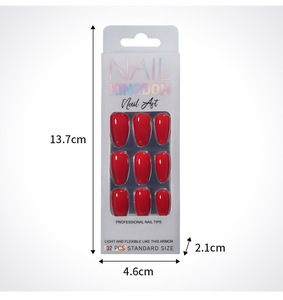 Faux ongles courts en amande à presser avec colle pour femmes, 32 pièces - Product Image 6
