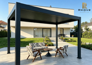 Pérgola Retráctil Motorizada Serie E RKOVE, de Aluminio, Impermeable, para Exteriores, Tipo Pabellón Abierto - Product Image 3