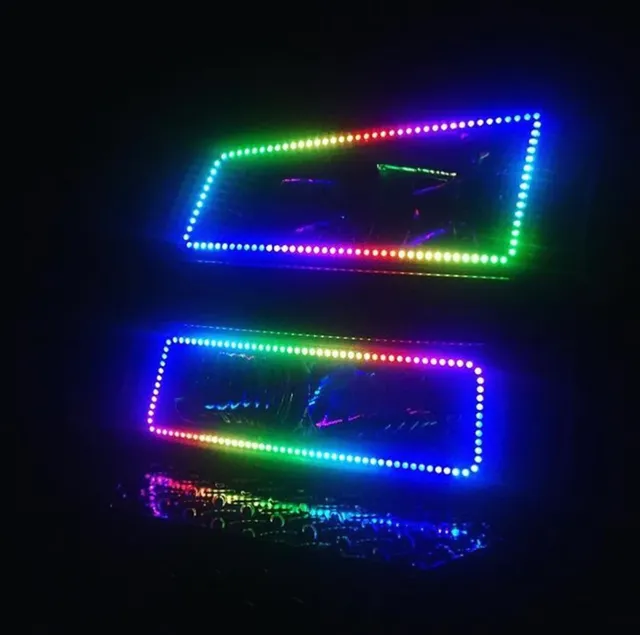 Flow Series RGB LED Headlights New Condition Blinker Halo Light with Angel Eyes Effect Retrofitted