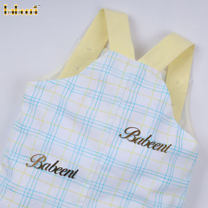 Pantalones Cortos de Franela a Cuadros con Bordado a Mano Personalizado BB3071 para Bebés, Hechos a Mano, de Spandex/Algodón, OEM, ODM, Venta al Por Mayor - Product Image 6