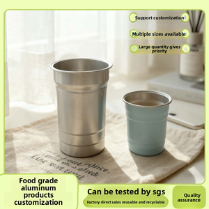 하이 퀄리티 WELCUP 사용자 정의 일회용 재활용 알루미늄 단일 벽 냉동고 맥주 컵 1 색 로고 - Product Image 2