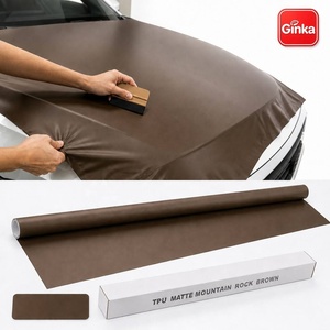 Film de protection de voiture en TPU mat couleur marron rocheux 1,52*15m 7,5 mil, gris-brun froid, anti-rayures, effet camouflage, pour enveloppement de voiture - Product Image 1