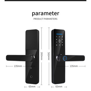 QLEUNG S811 <b>Smart</b> Door <b>Lock</b> Aluminum Alloy Fingerprint Password Card App Control Interior Use - Product Image 6