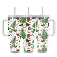 Nouvelle Tasse de Voyage Isotherme en Acier Inoxydable à Double Paroi avec Poignée, Motif Dessin Animé de Noël Personnalisé, 40 Oz, Cadeau 2026
