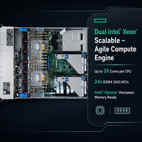 Penjualan Terlaris Hpe Dl380g10 12lff/8SFF/24SFF Dual Heatsink/ Memori 64G DDR4/ P816i-a 4gb/ 800w