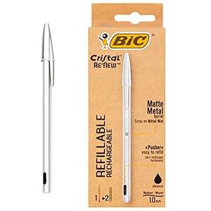 BIC - PENNA A SFERA CRISTAL RE'NEW CON 2 RICARICHE NERE - Product Image 1