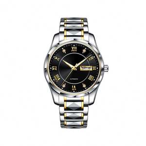 Montres mécaniques en or Moissanite en gros pour hommes, montres automatiques avec date, montre-bracelet lumineuse, montre étanche - Product Image 1