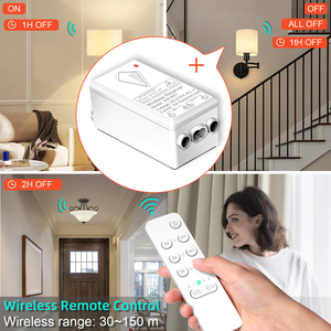 ללא מאמץ 10a rf433 מתג אלחוטי 100ft & ערכת אור מקלט עם ip54 עמיד למים חיצוני/שלט רחוק מקורה - Product Image 3