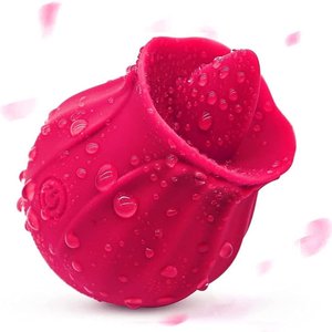 Vibratore di aspirazione clitorideo da donna <span class=keywords><strong>rosa</strong></span> rossa con 100% ricaricabile USB impermeabile 10 frequenze stimolazione leccante lingua - Product Image 1