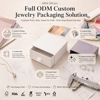 Boîte à bijoux floquée en EVA, finition or rose, OEM ODM, texture mate, certifiée FSC BRC, pour bagues, boucles d'oreilles, colliers, emballage cadeau, MOQ500