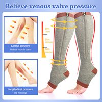 Chaussettes de compression athlétiques sans orteils à fermeture éclair OEM 15-20 mmHg pour la circulation, le voyage et le soutien pendant la grossesse