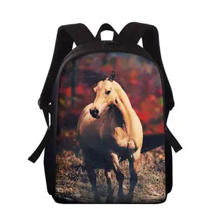Mochila escolar estampada de cavalo, de alta qualidade, para meninas adolescentes, bolsas escolares leves