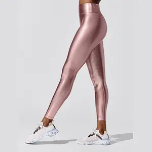 King Mcgreen star Shiny Women Leggings Side Pocket Yoga Pants Fashion Bronzing Push Up Fitness Leggings Gym Sports Workout Cloth