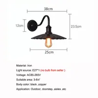 Lampes murales extérieures vintage en fer LED de style loft américain, étanches, pour balcon, terrasse, véranda, cour, jardin, chambre à coucher, lampe de chevet
