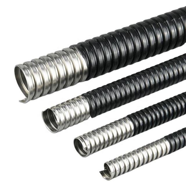PVC Cover Double Locked Liquid Tight Electrical Galvanised Flexible Corrugated Metallic Conduit Tubing Pipe 1/2 3/4