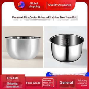 Accessoire pour <span class=keywords><strong>cuiseur</strong></span> à <span class=keywords><strong>riz</strong></span> ANY/HQ/HT/HK/L15H8/AL, pot intérieur universel en acier inoxydable 4L/5L - Product Image 3