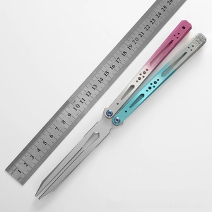 Cuchillo Mariposa de Entrenamiento con Hoja Plegable para Práctica, Funda para Practicar el Movimiento de la Hoja, Cuchillo Mariposa de Entrenamiento con Hoja sin Cortar GA - Product Image 2