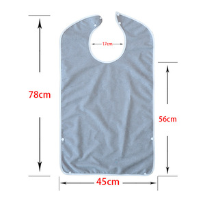 Bavoirs pour adultes enduits de TPU, réutilisables, imperméables, en tissu éponge, avec fermeture à boutons-pression, logo personnalisé pour femmes, hommes, personnes âgées, seniors, adultes handicapés - Product Image 4