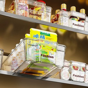 Kitchen Organizer Box Rectangle Plastic <b>Storage</b> Container With Compartments <b>Stackable</b> For Condiment Snack Food Cabinet <b>Drawer</b> - Product Image 4