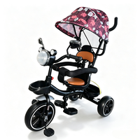 Nouveau tricycle pour bébé avec cadre en acier au carbone, poignée de poussée amovible, siège rotatif, tricycle pliable pour bébé et enfant de 2 à 4 ans